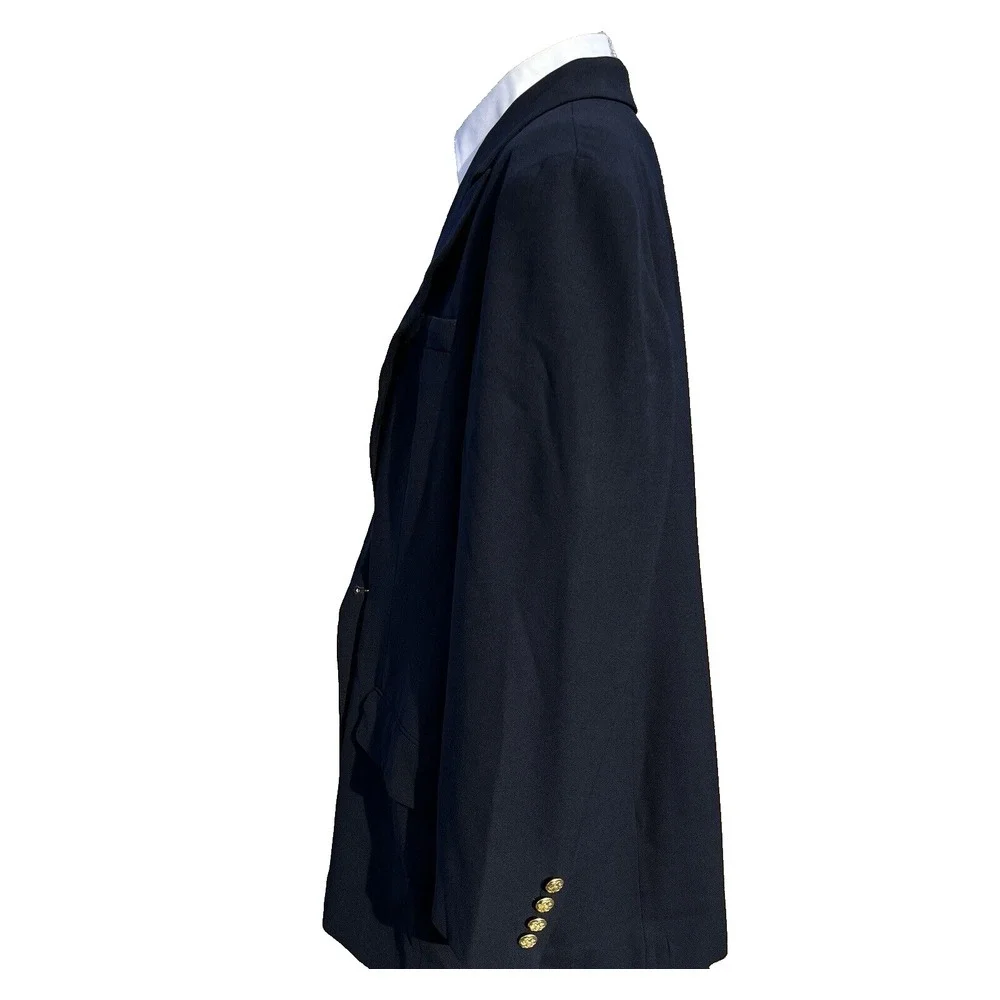 Lauren Ralph Lauren Gold Button Wool Blazer formal Men (44/20W) navy made In USA